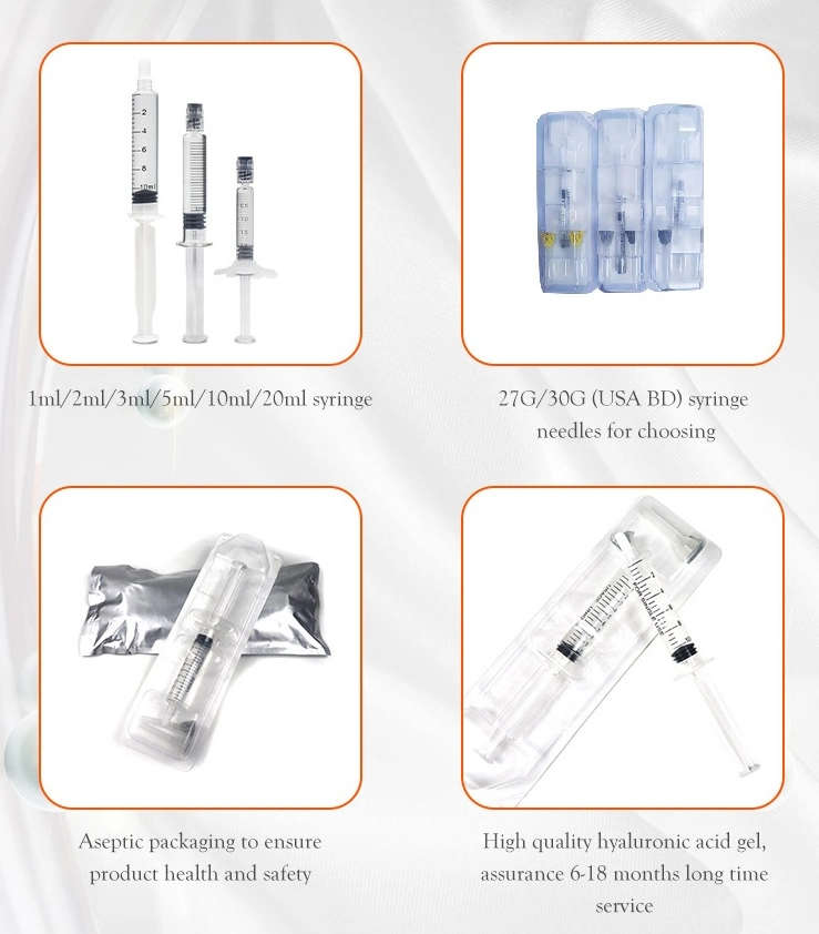 Cross-Linked Hyaluronic Acid Skin Care for Plastic Surgery Injectable Dermal Filler