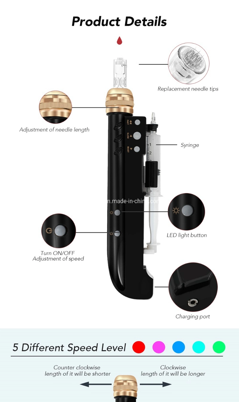 2022 New Design Injectable Facial Mesotherapy Pen Derma Filler Hyaluronic Acid Filler Injection Derma Pen with CE